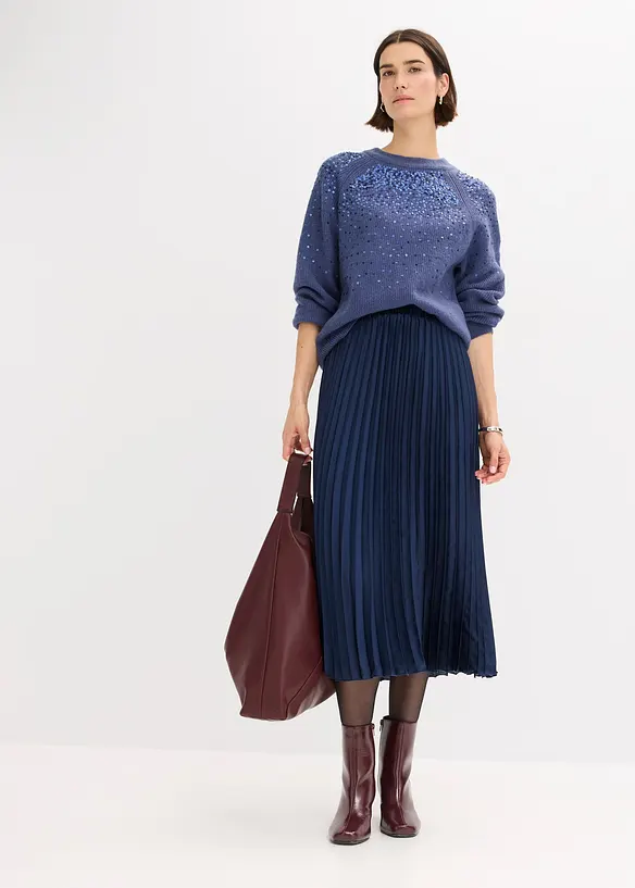 Plissé rok van fijn satijn, bonprix