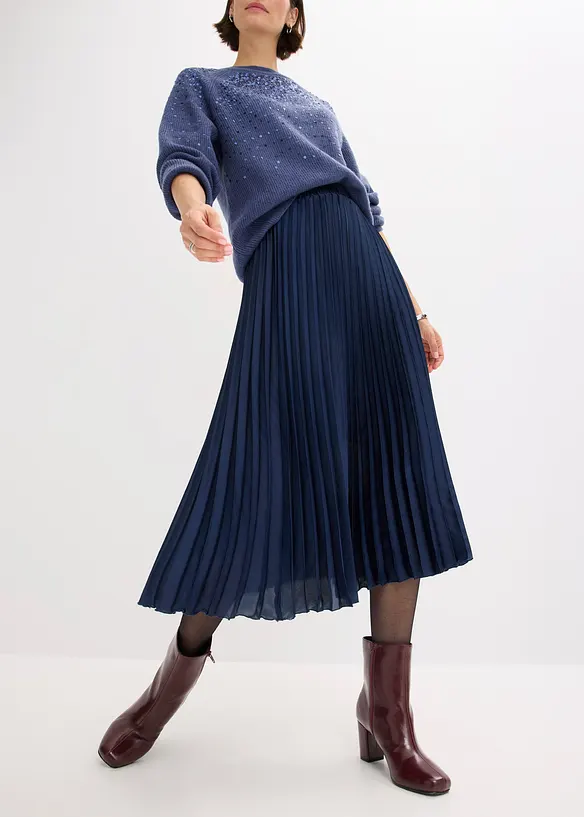 Plissé rok van fijn satijn, bonprix