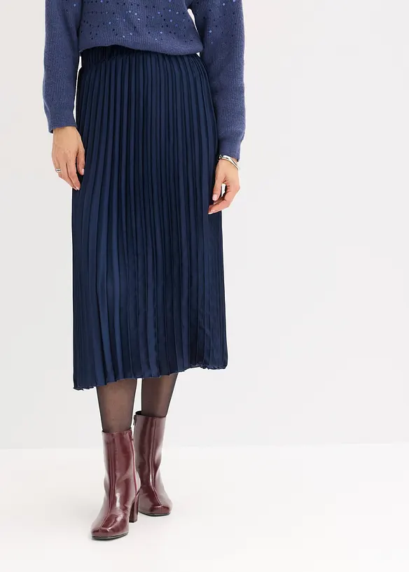 Plissé rok van fijn satijn, bonprix