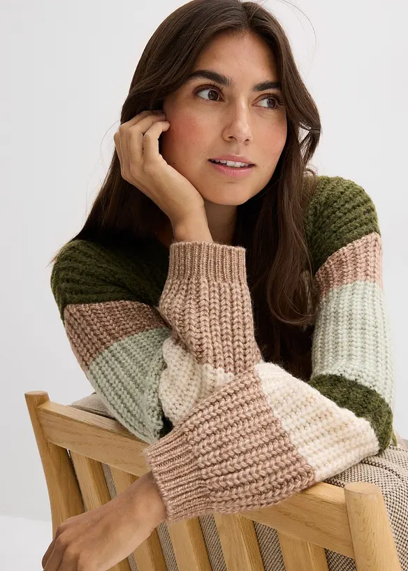 Grof gebreide trui met kleurverloop, bonprix