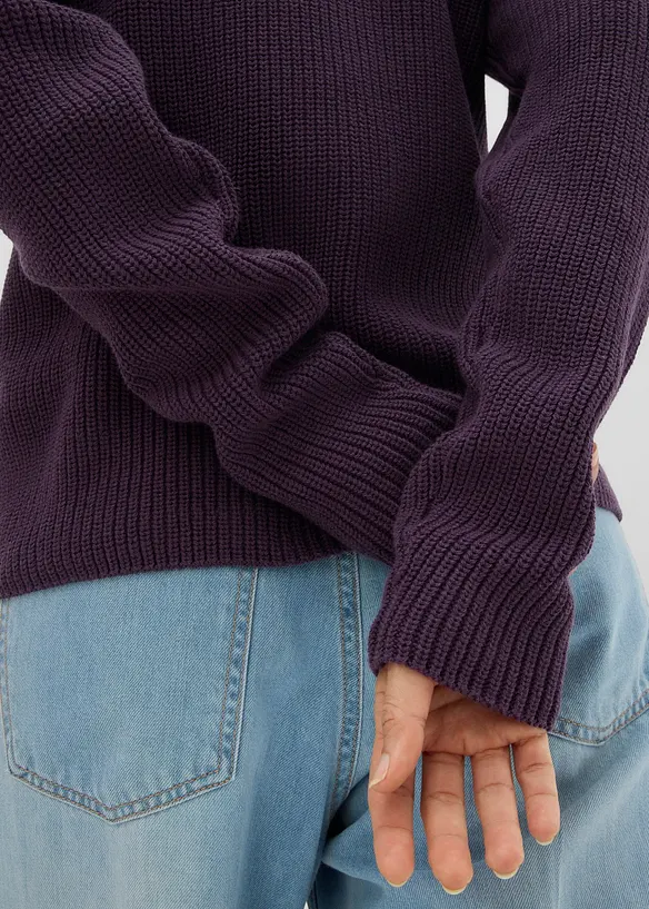 Fijngebreide trui van biologisch katoen, bonprix