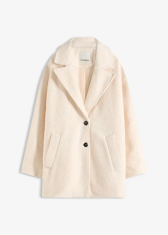 Korte, oversized bouclé jas, bonprix
