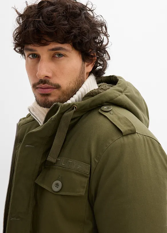Outdoor parka met teddy voering voor de winter, bonprix