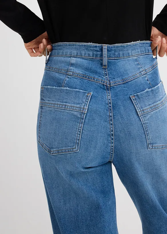 Straight jeans high waist met turn up, bonprix