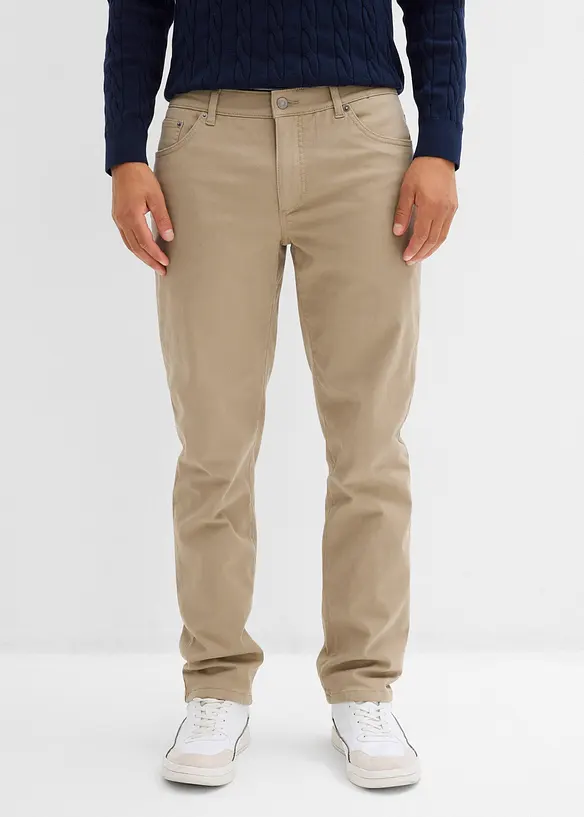 Regular fit stretch thermobroek met een zachte flanellen voering, straight, bonprix