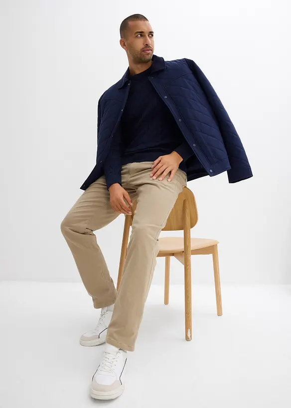 Regular fit stretch thermobroek met een zachte flanellen voering, straight, bonprix