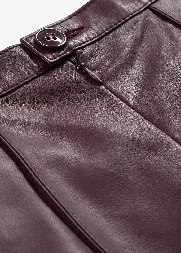 Uitlopende leren rok van lamsnappa, bonprix