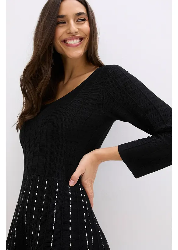 Gebreide jurk in een soepele viscosemix, bonprix