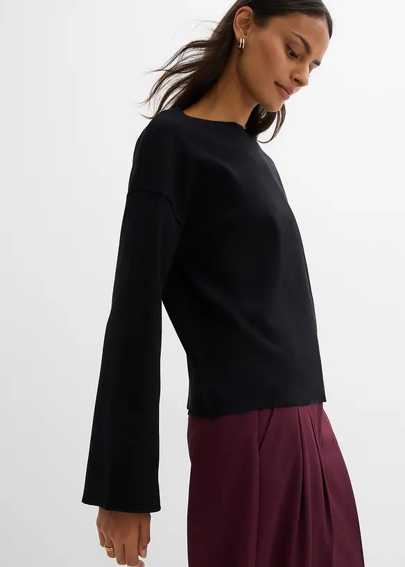 Geribde longsleeve, bonprix