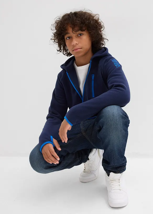 Fleece vest met contrasten, bonprix