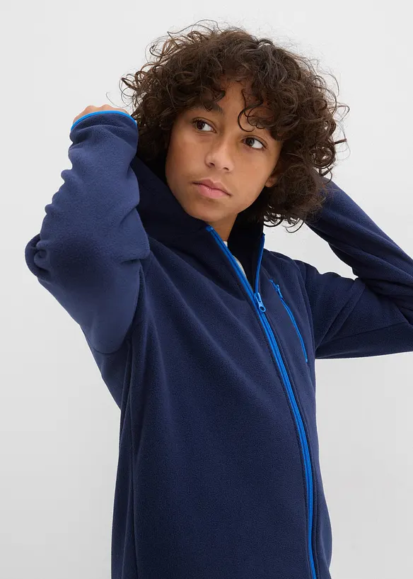 Fleece vest met contrasten, bonprix