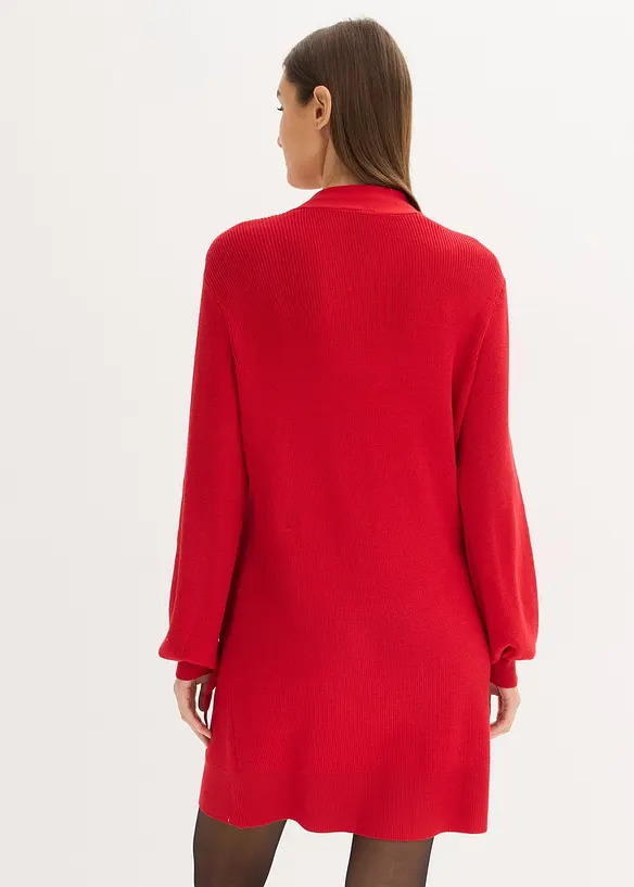 Gebreide jurk met strik in een zachte viscosemix, bonprix