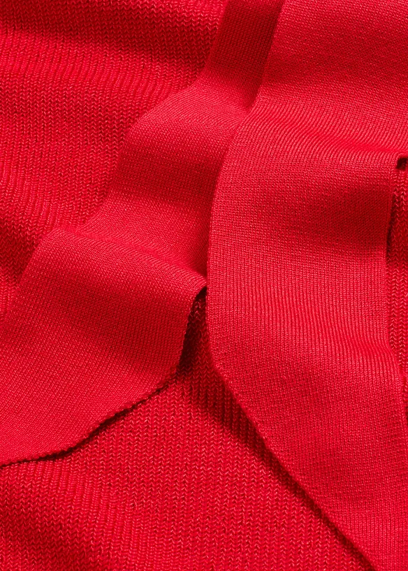 Gebreide jurk met strik in een zachte viscosemix, bonprix