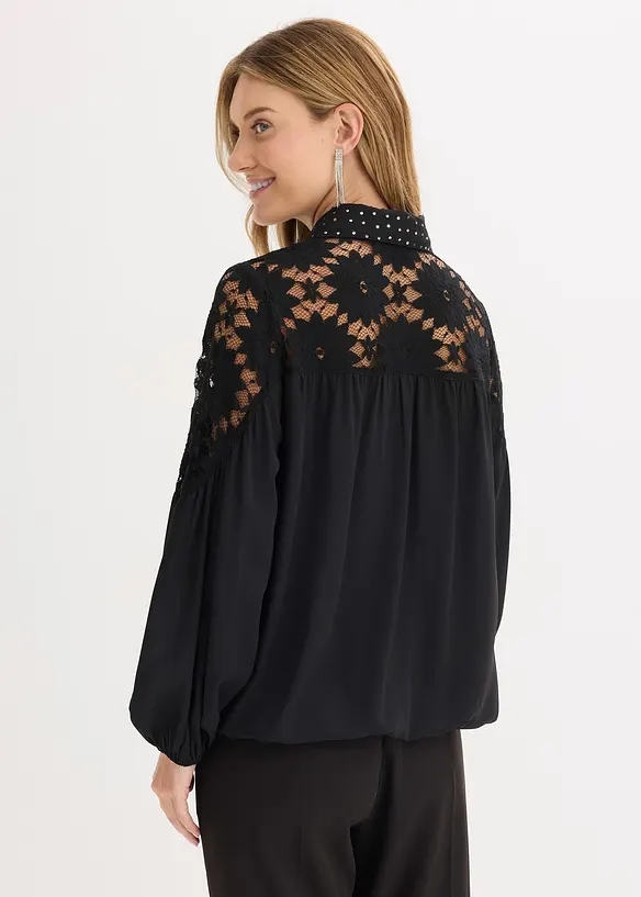 Blouse met kant, bonprix