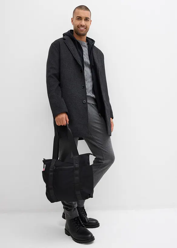 Korte coat met wol, bonprix