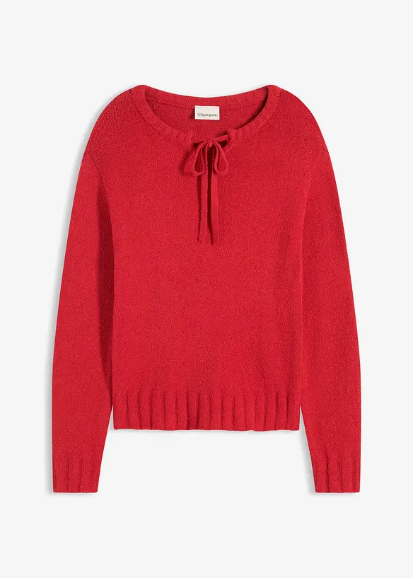 Grof gebreide trui met strik, bonprix