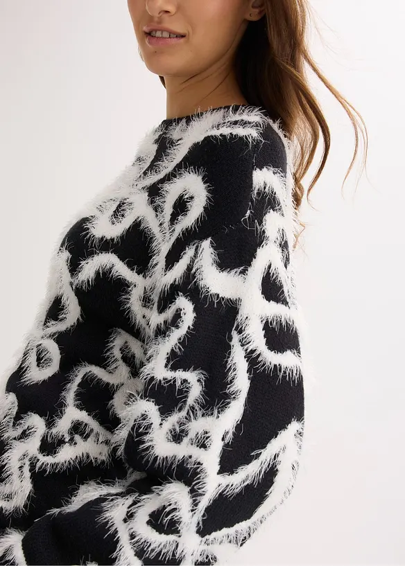 Jacquard trui in een zachte viscosemix, bonprix