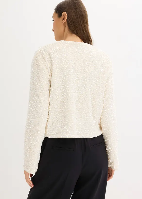 Kort jasje met pailletten, bonprix