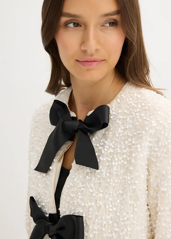 Kort jasje met pailletten, bonprix