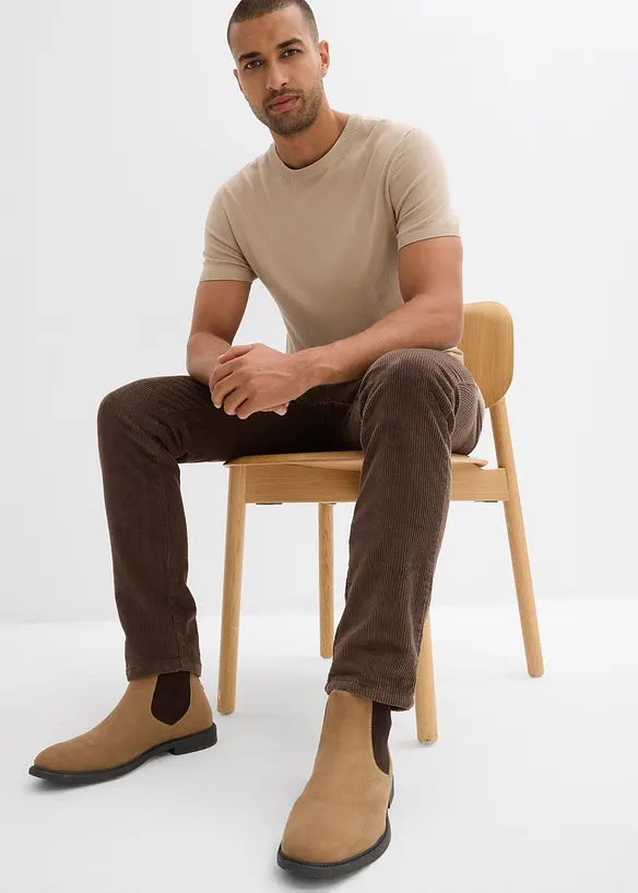 Regular fit thermo corduroy instapbroek met flanellen voering, straight, bonprix