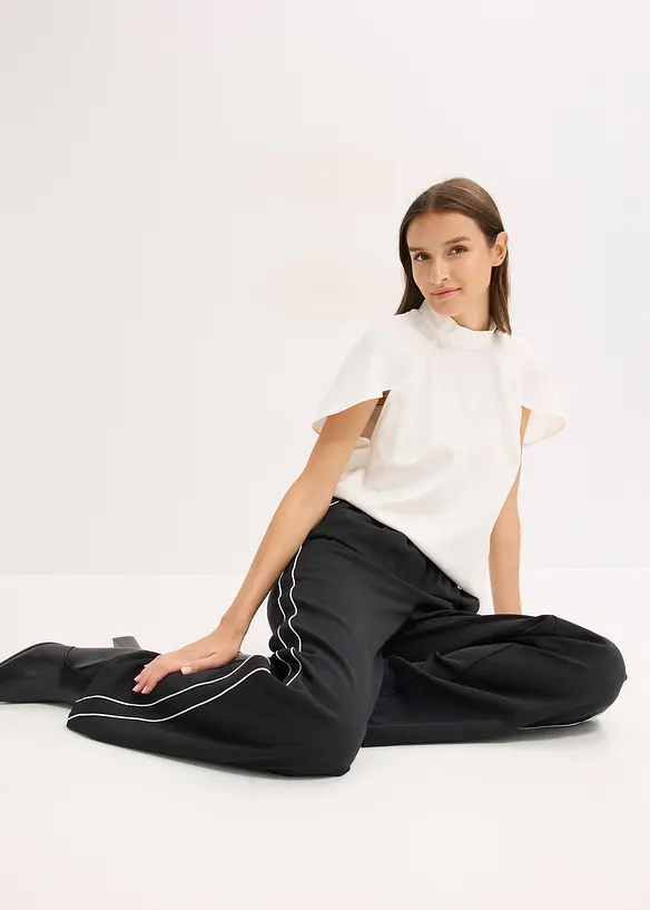 Palazzo broek met sierstreep, bonprix