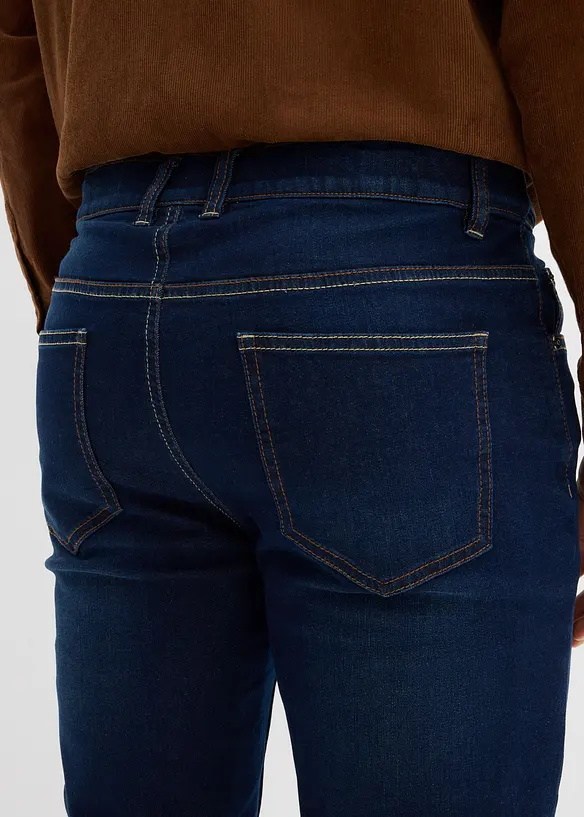 Regular fit thermo stretch jeans met comfortband en zachte voering van jersey, straight, bonprix