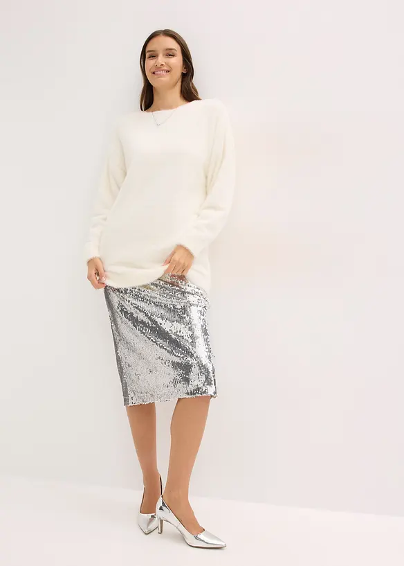 Lange trui van zacht verengaren, bonprix