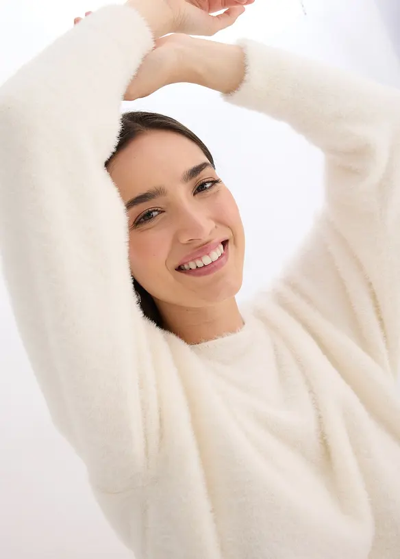 Lange trui van zacht verengaren, bonprix