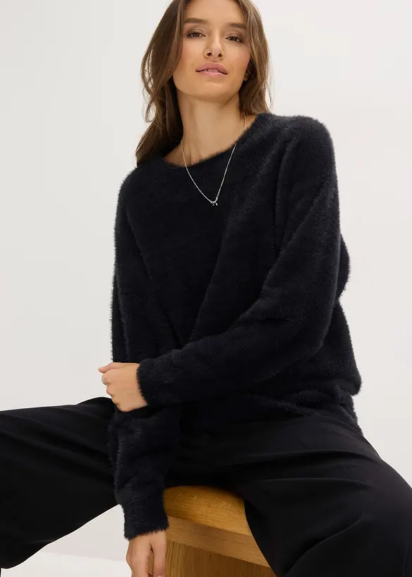 Lange trui van zacht verengaren, bonprix