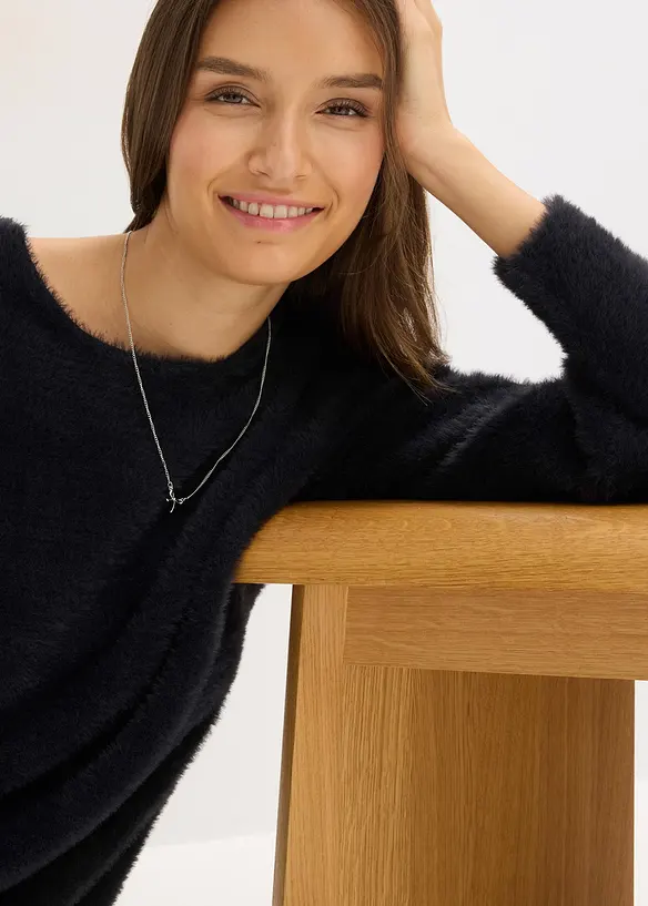 Lange trui van zacht verengaren, bonprix