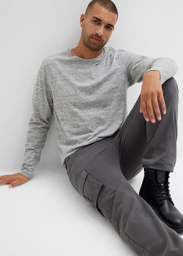 Relaxed fit thermo cargo broek met comfortband, straight, bonprix