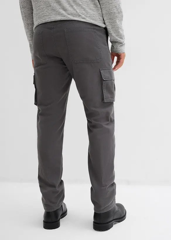Relaxed fit thermo cargo broek met comfortband, straight, bonprix