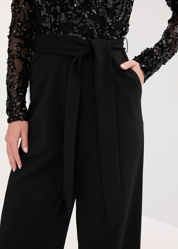 Jumpsuit met geborduurde pailletten, bonprix