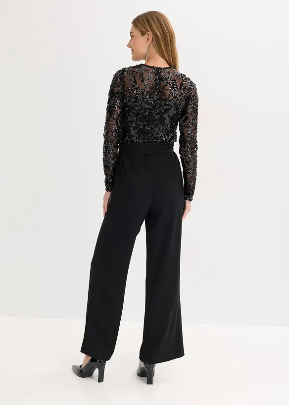 Jumpsuit met geborduurde pailletten, bonprix