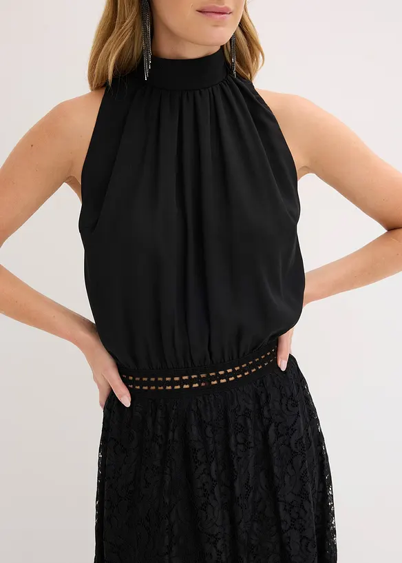 Maxi jurk met rok van kant, bonprix