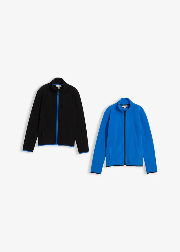 Fleece vest met opstaande kraag (set van 2), bonprix