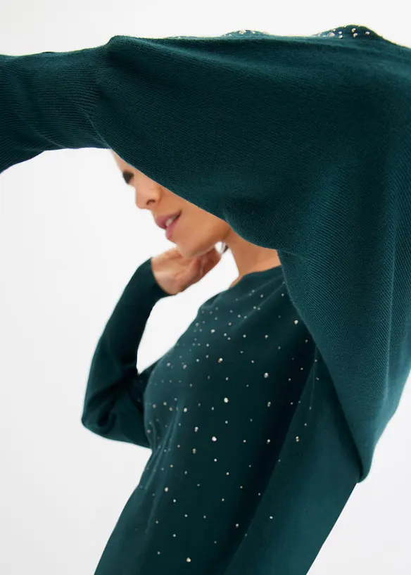 Trui met applicatie van strass, bonprix