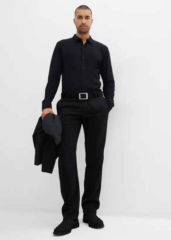 Super stretch overhemd van katoen-piqué, slim fit, bonprix