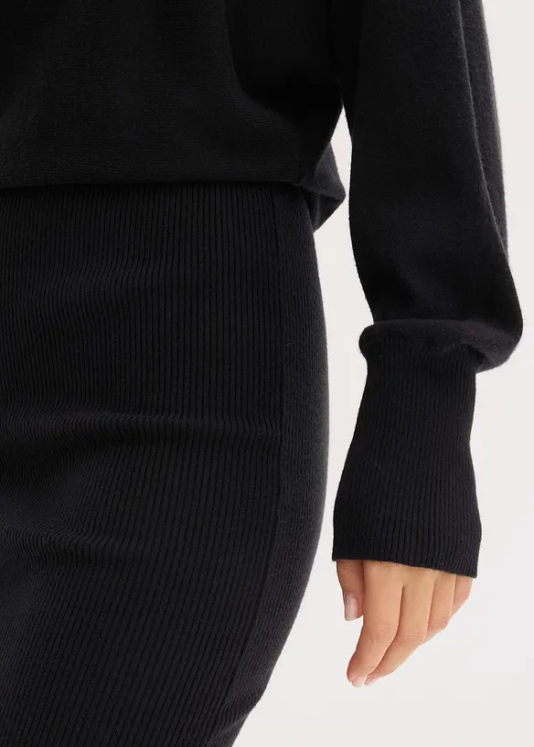 Gebreide jurk in een zachte viscosemix, bonprix