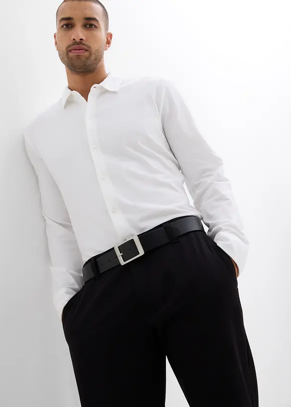 Super stretch overhemd van katoen-piqué, slim fit, bonprix
