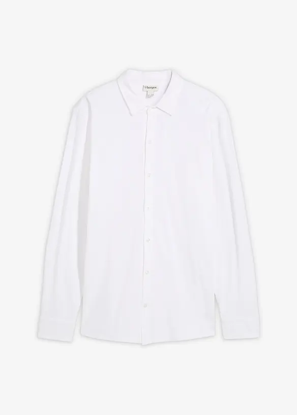 Super stretch overhemd van katoen-piqué, slim fit, bonprix