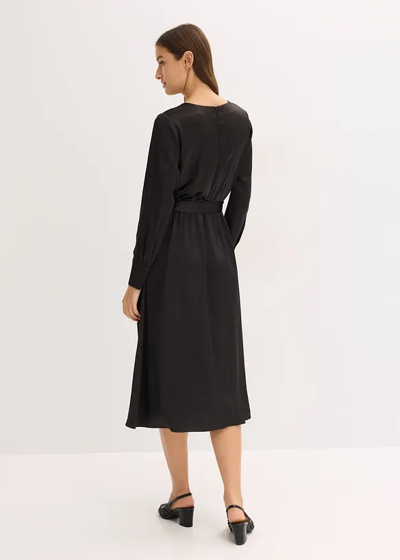 Midi jurk van glanzend satijn, bonprix