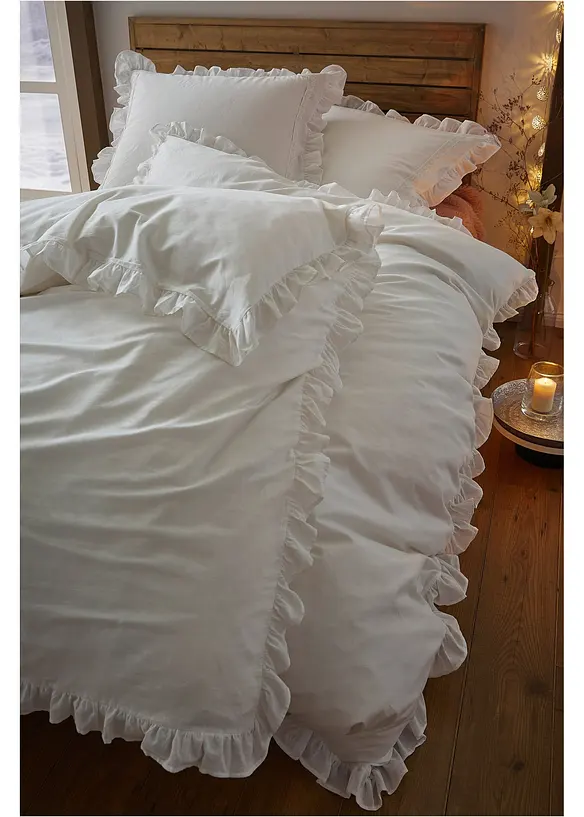 Dekbedovertrek met ruches, bonprix
