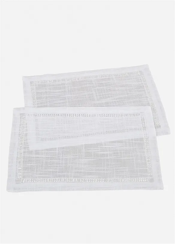 Placemats met broderie anglaise (set van 2), bonprix