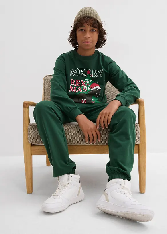 Sweatshirt en joggingbroek van puur katoen (2-dlg. set), bonprix