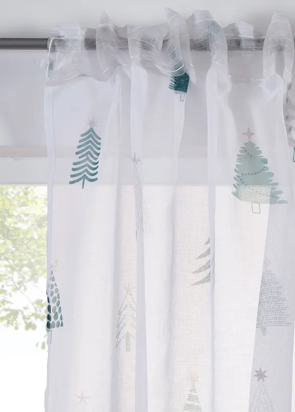 Gordijn met dennenbomen print (1 stuk), bonprix