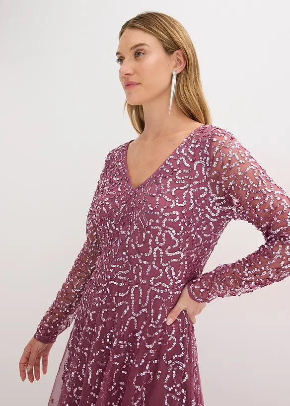 Maxi jurk met pailletten, bonprix