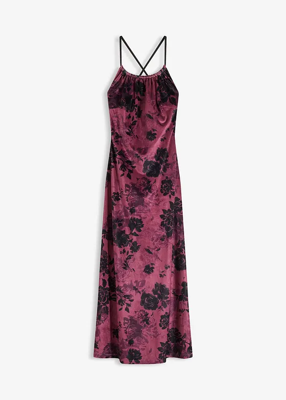 Maxi jurk van glanzend fluweel, bonprix