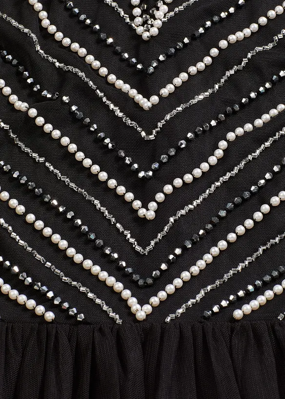 Maxi jurk met parelborduursel, bonprix