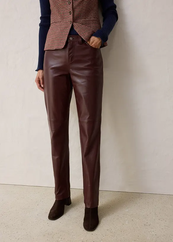 Leren broek van lamsnappa, bonprix